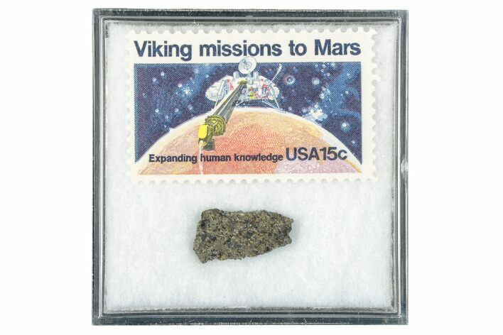 Martian Meteorite ( g) Slice - With Viking Mission Stamp #340040